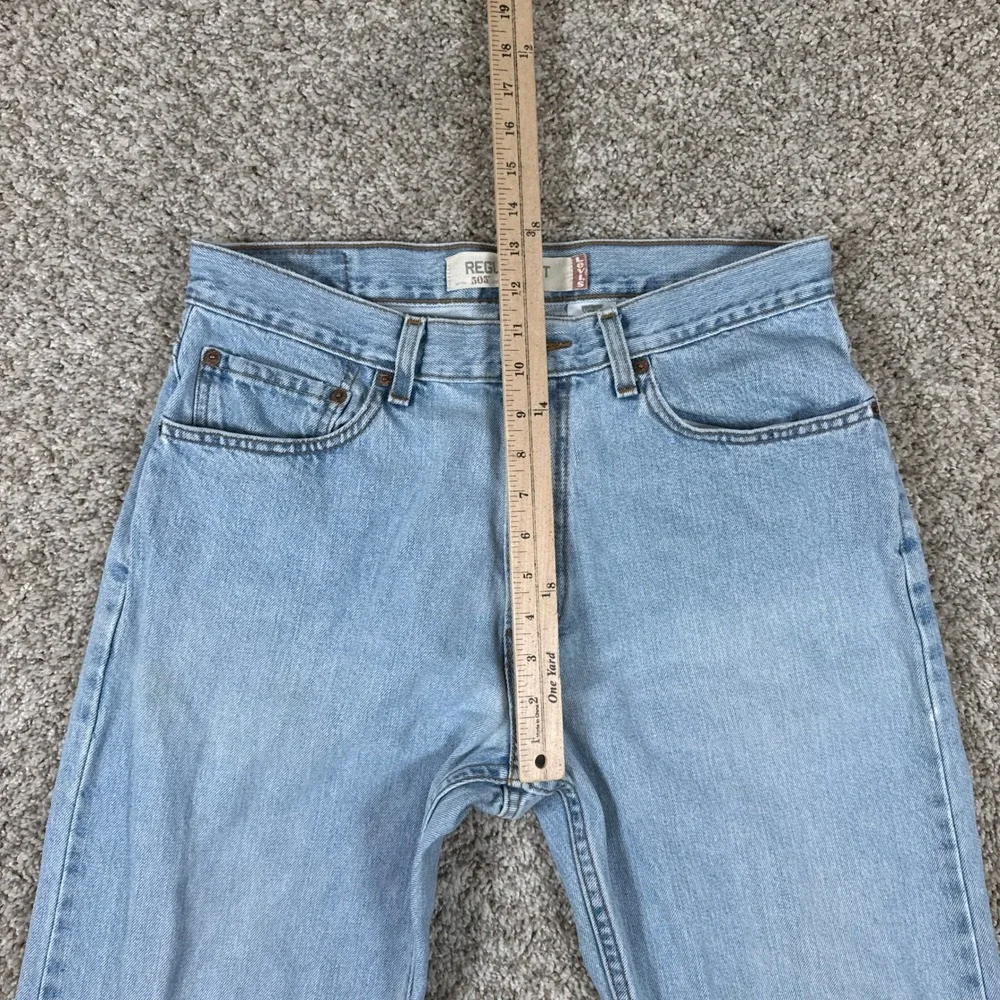 Levis 505 Jeans Mens 34x30 Light Blue Regular Fit Straight Leg 100% Cotton Y2K